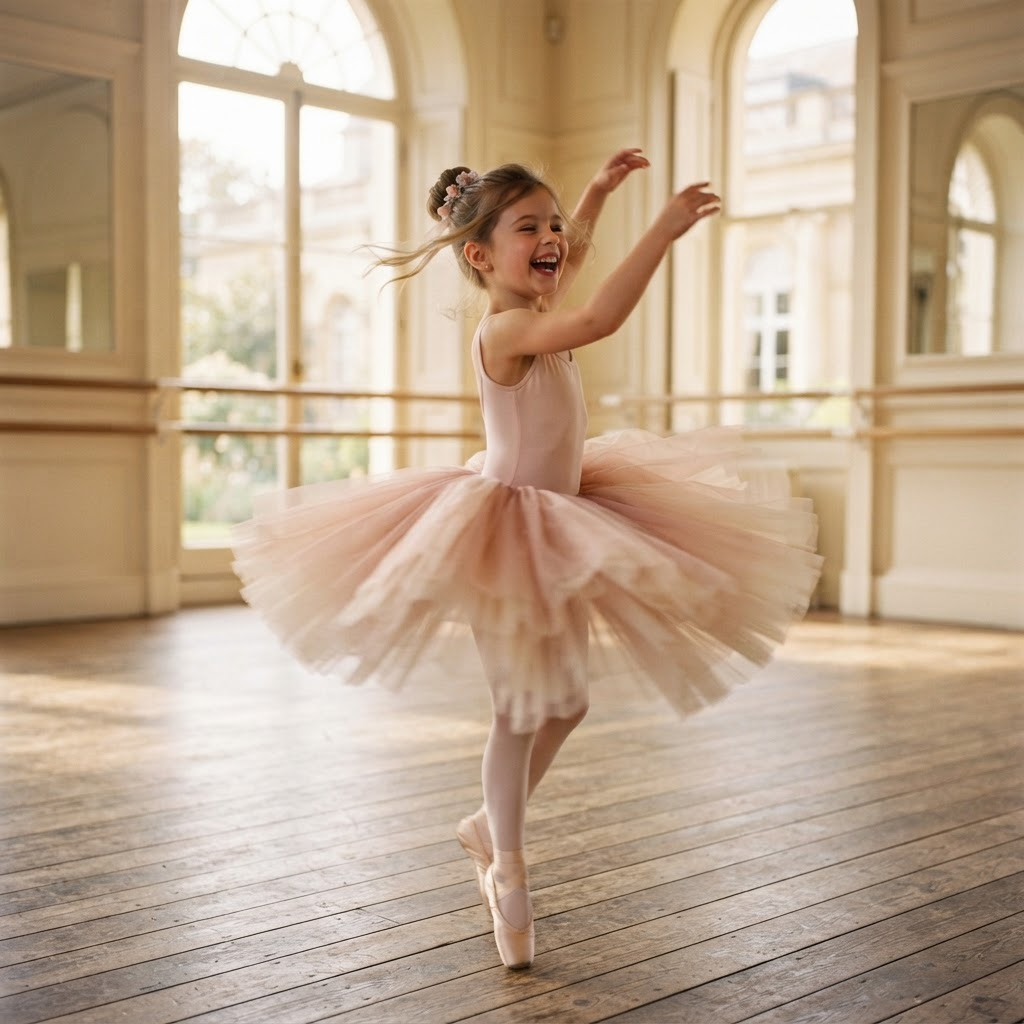 Balerina se vrti u sali